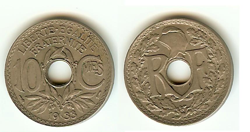 10 Centimes Lindauer 1933 AU+